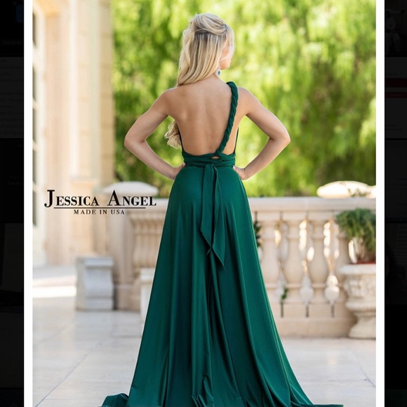 Beautiful Jessica Angel Collection Hunter Green Prom / Bridal Dress- PROM - Picture 2 of 7
